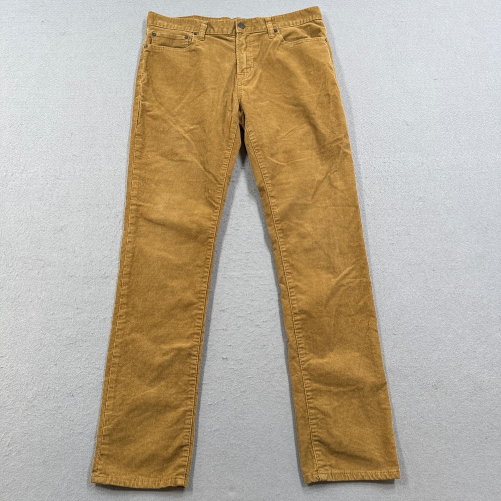 Y2K Aeropostale Corduroy Pants Men's 33x32 Tan Skinny Slim Fit Mid Rise Utility‎